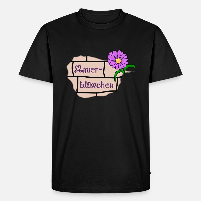 Mauerblümchen - Männer Premium Bio T-Shirt - Schwarz