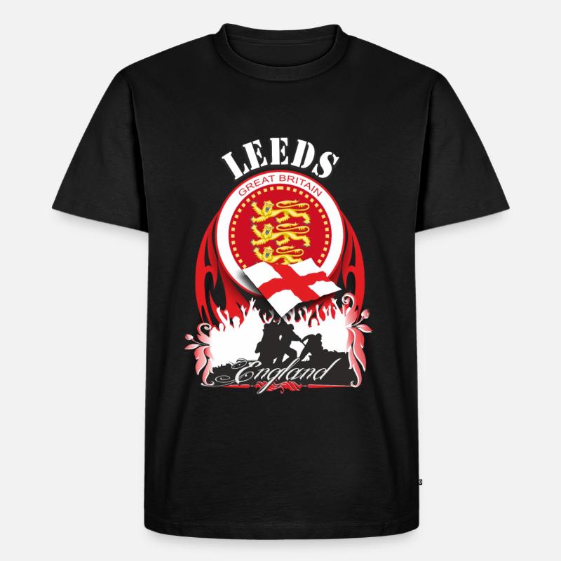 leeds - Männer Premium Bio T-Shirt - Schwarz