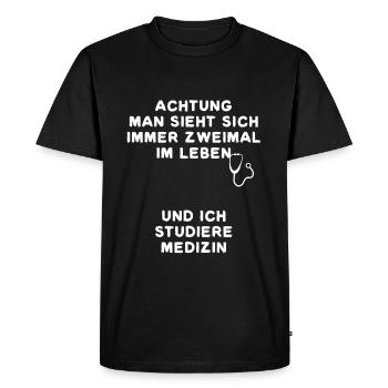 MÉDECINE DOCTEUR ÉTUDIANT SEMESTRE UNIVERSITÉ - T-shirt Premium bio Homme - noir - Devant - Nico (187cm)
