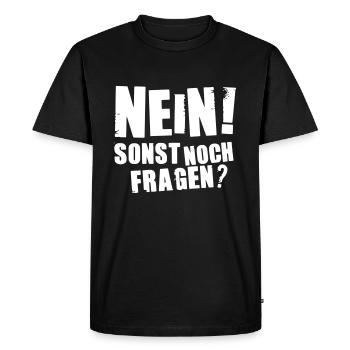 Pas de questions - - T-shirt Premium bio Homme - noir - Devant - Nico (187cm)