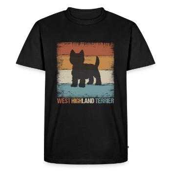 Cadeau pour chien Westie West Highland Terrier - T-shirt Premium bio Homme - noir - Devant - Nico (187cm)