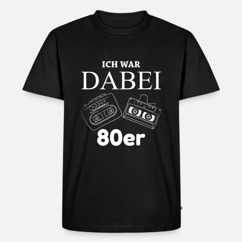 Ich war dabei 80er - Männer Premium Bio T-Shirt - Schwarz