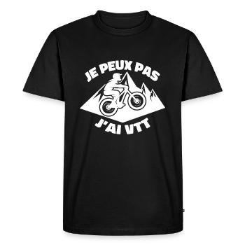 Je Peux Pas J'ai VTT - T-shirt Premium bio Homme - noir - Devant - Nico (187cm)