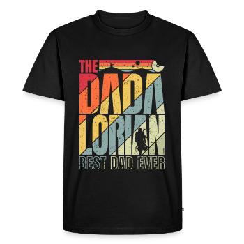 Der Dadalorianer - Vintage-Sonnenuntergang - Bester Vater! - Männer Premium Bio T-Shirt - Schwarz - Vorne - Nico (187cm)