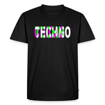 techno chicago DJ Raver Logo - T-shirt Premium bio Homme - noir - Devant - Nico (187cm)