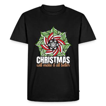 Humeur joyeuse citation musicale amusante - T-shirt Premium bio Homme - noir - Devant - Nico (187cm)