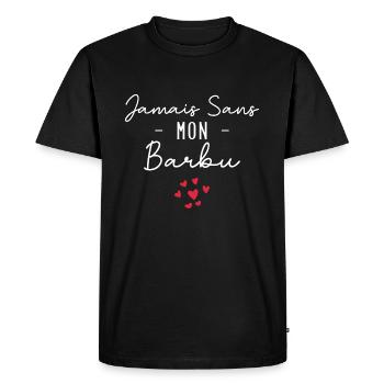 jamais sans mon barbu - T-shirt Premium bio Homme - noir - Devant - Nico (187cm)
