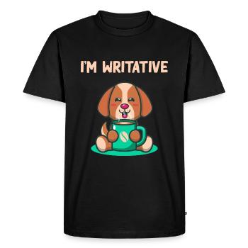 Je suis introverti dans l’écriture antisociale drôle - T-shirt Premium bio Homme - noir - Devant - Nico (187cm)