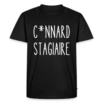 connard stagiaire - T-shirt Premium bio Homme - noir - Devant - Nico (187cm)