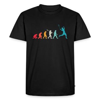 Évolution Badminton Cadeau Pour Joueurs Badminton - T-shirt Premium bio Homme - noir - Devant - Nico (187cm)