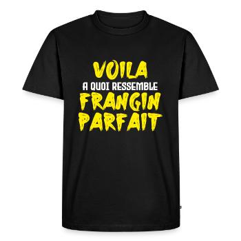 Voilà À Quoi Ressemble Le Frangin Parfait - T-shirt Premium bio Homme - noir - Devant - Nico (187cm)