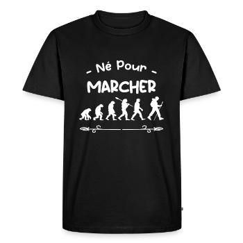 né pour marcher évolution - T-shirt Premium bio Homme - noir - Devant - Nico (187cm)