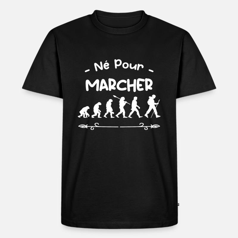 né pour marcher évolution - T-shirt Premium bio Homme - noir