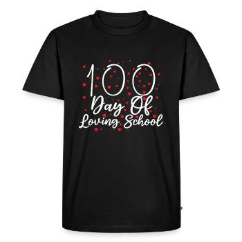 100 Days of Loving School| 100 school days - Men's Premium Organic T-Shirt - black - Front - Nico (187cm)