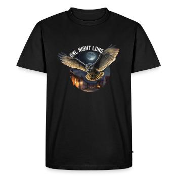 Owl Night Long Night Owl Owl Night Service - T-shirt Premium bio Homme - noir - Devant - Nico (187cm)
