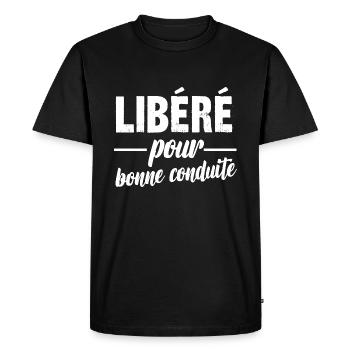 libéré pour bonne conduite - T-shirt Premium bio Homme - noir - Devant - Nico (187cm)
