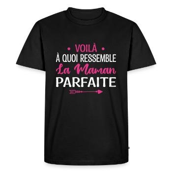 Voilà à Quoi Ressemble la Maman Parfaite Mama - T-shirt Premium bio Homme - noir - Devant - Nico (187cm)
