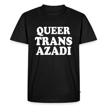 Queer trans azadi - Men's Premium Organic T-Shirt - black - Front - Nico (187cm)