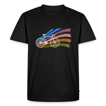 Bicycle,vintage,illustration,colorful,retro - Men's Premium Organic T-Shirt - black - Front - Nico (187cm)