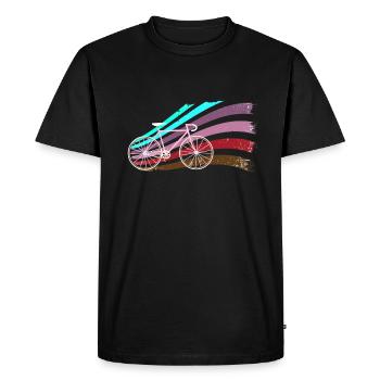 Bicycle,vintage,illustration,colorful,retro - Men's Premium Organic T-Shirt - black - Front - Nico (187cm)