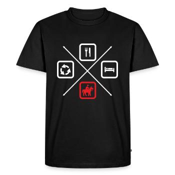 Le cycle de vie d’un cavalier,cavalier, équitation - T-shirt Premium bio Homme - noir - Devant - Nico (187cm)