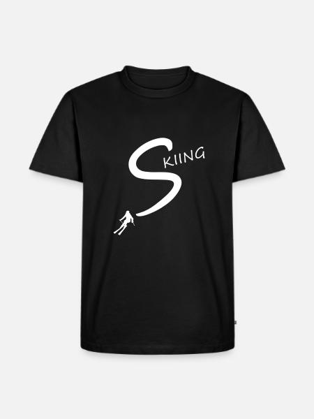skiing - Männer Premium Bio T-Shirt - Schwarz