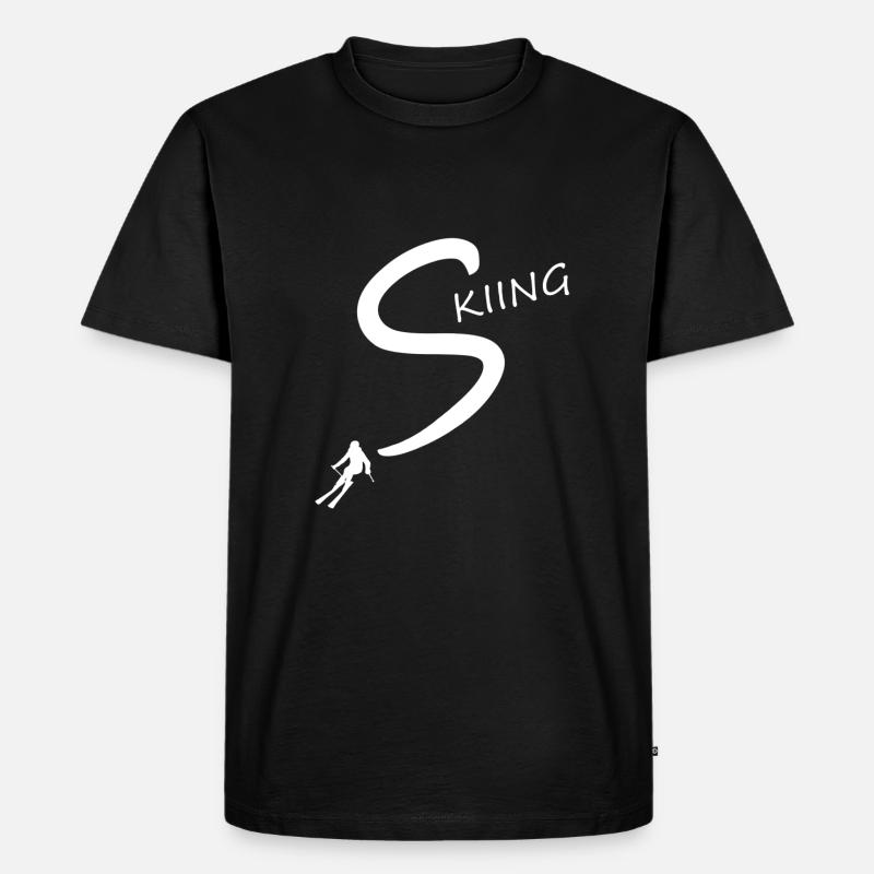 skiing - Männer Premium Bio T-Shirt - Schwarz