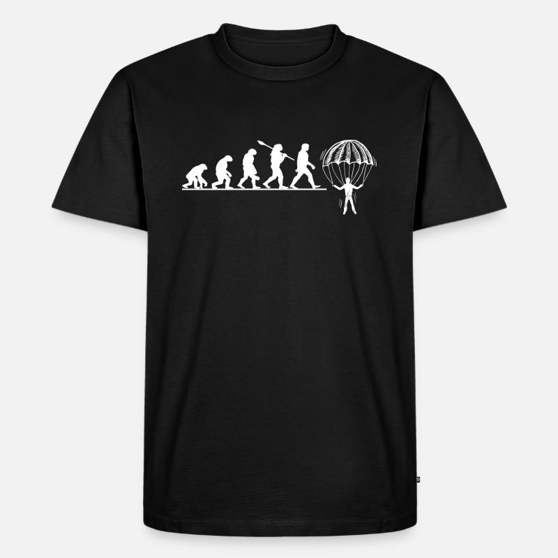 Evolution Fallschirm - Männer Premium Bio T-Shirt - Schwarz