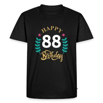 88 happy birthday - Men's Premium Organic T-Shirt - black - Front - Nico (187cm)