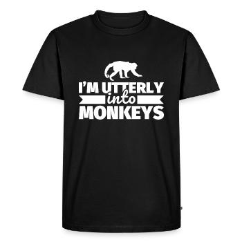 Monkey funny saying monkey lover - Men's Premium Organic T-Shirt - black - Front - Nico (187cm)