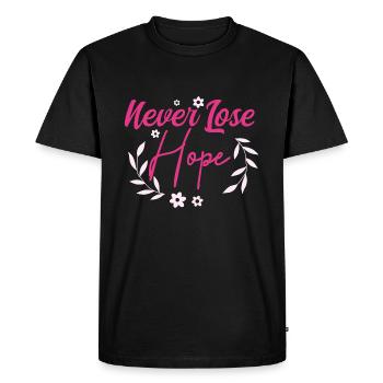 October Rose Hope For All - Men's Premium Organic T-Shirt - black - Front - Nico (187cm)