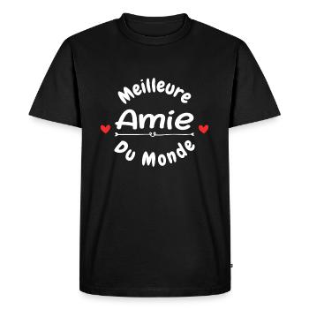 Meilleure Amie du Monde - T-shirt Premium bio Homme - noir - Devant - Nico (187cm)