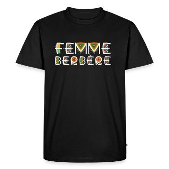 Femme Berbère Belle et Rebelle | Amazigh - T-shirt Premium bio Homme - noir - Devant - Nico (187cm)