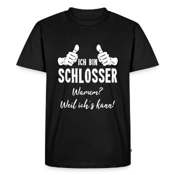 Schlosser - Männer Premium Bio T-Shirt - Schwarz - Vorne - Nico (187cm)