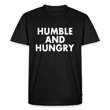 Humble and hungry - T-shirt Premium bio Homme - noir - Devant - Nico (187cm)