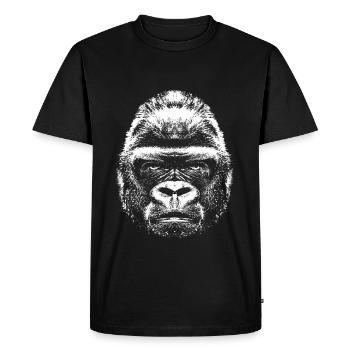 Gorille - Tête - T-shirt Premium bio Homme - noir - Devant - Nico (187cm)