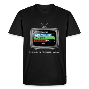 Programme de télévision allemand : Loading... - T-shirt Premium bio Homme - noir - Devant - Nico (187cm)