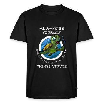 Funny turtles saying T-shirt gift - Men's Premium Organic T-Shirt - black - Front - Nico (187cm)