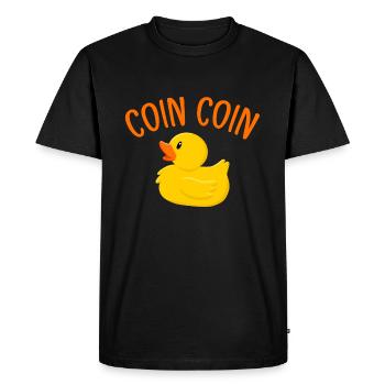 Canard Humour Vilain Petit Canard Coin Coin - T-shirt Premium bio Homme - noir - Devant - Nico (187cm)