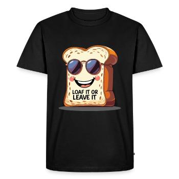 Lustiges Toastbrot - Loaf It or Leave It - Männer Premium Bio T-Shirt - Schwarz - Vorne - Nico (187cm)