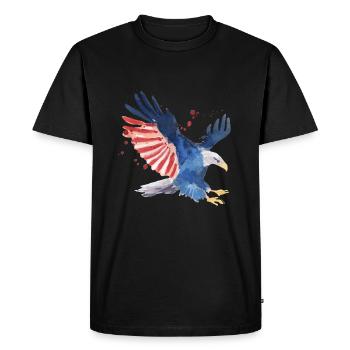 4 juillet Aigle - T-shirt Premium bio Homme - noir - Devant - Nico (187cm)