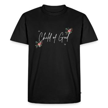 Chrétien Shirt Enfant de Dieu cadeau de fleurs - T-shirt Premium bio Homme - noir - Devant - Nico (187cm)