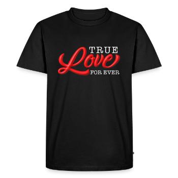 Le véritable amour pour toujours - T-shirt Premium bio Homme - noir - Devant - Nico (187cm)