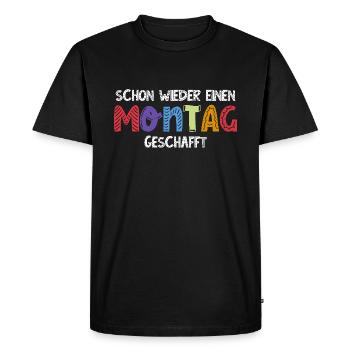 Colorful start to the week - Monday done - Men's Premium Organic T-Shirt - black - Front - Nico (187cm)