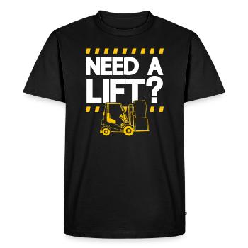 Need A Lift Funny Forklift Driver - Men's Premium Organic T-Shirt - black - Front - Nico (187cm)