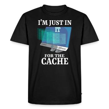 In IT For The Cache Programmer System Administrator - Men's Premium Organic T-Shirt - black - Front - Nico (187cm)