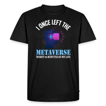 I Once Left The Metaverse Augmented Reality - Men's Premium Organic T-Shirt - black - Front - Nico (187cm)