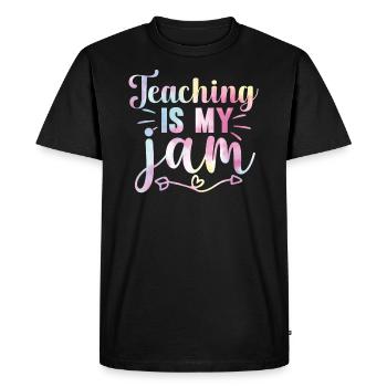 Teaching is my teacher for physical education - Men's Premium Organic T-Shirt - black - Front - Nico (187cm)