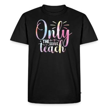 Retour à l’école Cravate Rainbow Brave Physique - T-shirt Premium bio Homme - noir - Devant - Nico (187cm)
