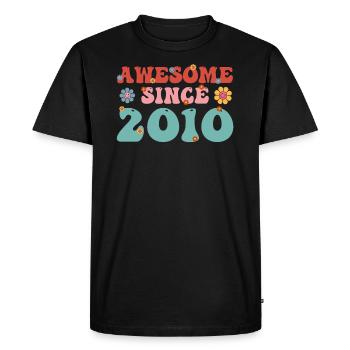 Fantastique depuis 2010 Groovy Birthday - T-shirt Premium bio Homme - noir - Devant - Nico (187cm)